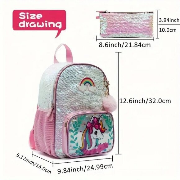 Sparkling Sequin Minnie Mouse Backpack Set NWT​ - Picture 3 of 11